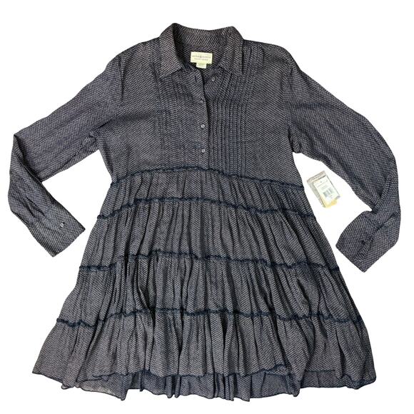 Denim & Supply Ralph Lauren Navy Blue White Long Sleeve Tiered Dress XL NEW Tag - Picture 13 of 13